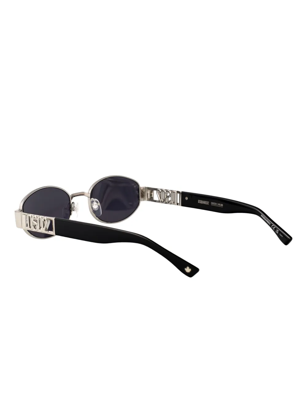DSQUARED2 EYEWEAR Zonnebril met ovalen montuur en logodetail Zilver