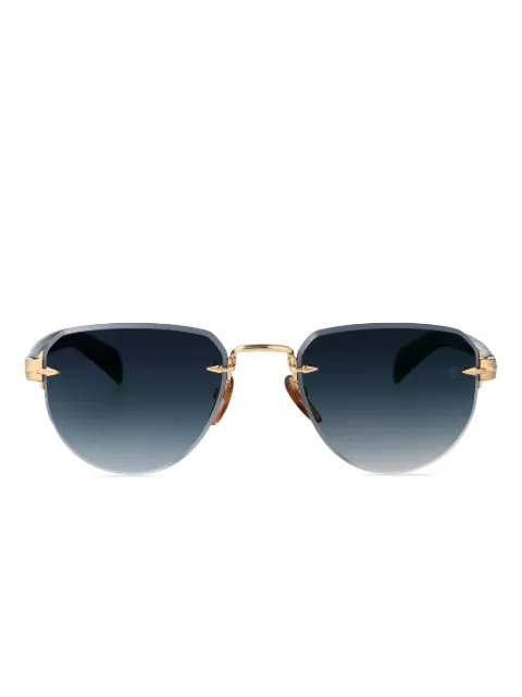 Eyewear by David Beckham DB 7144/S gold-detail rimless sunglasses