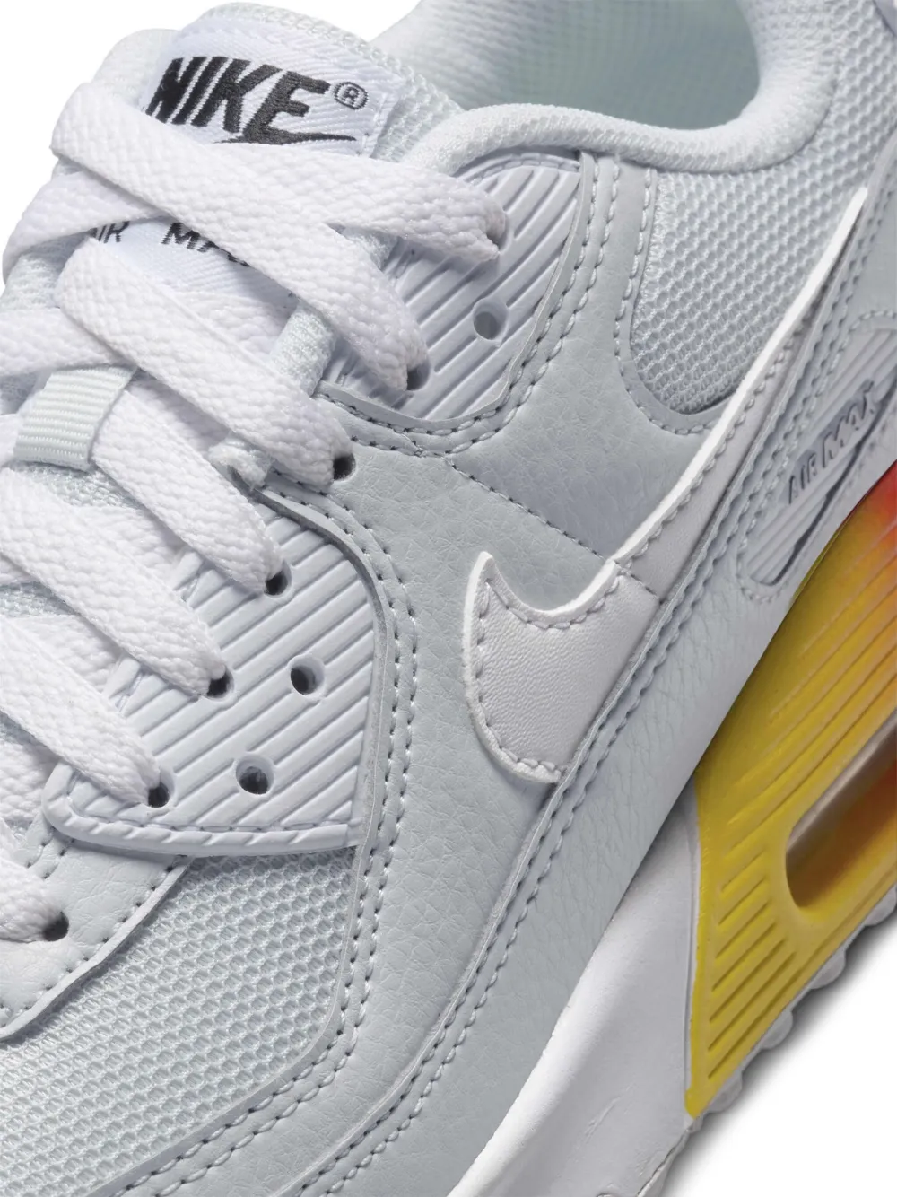 Nike Kids Air Max 90 "Pure Platinum Cosmic Clay Lightning White" sneakers Wit