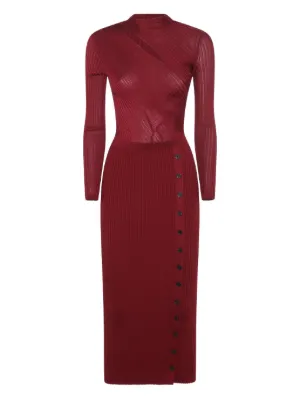 AREA Satin long-sleeved Maxi Dress | Purple | FARFETCH
