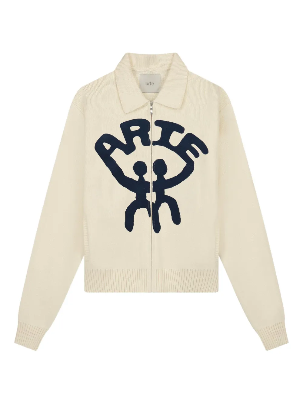 Arte Antwerp zip-up embroidered cardigan | Neutrals | Image 1