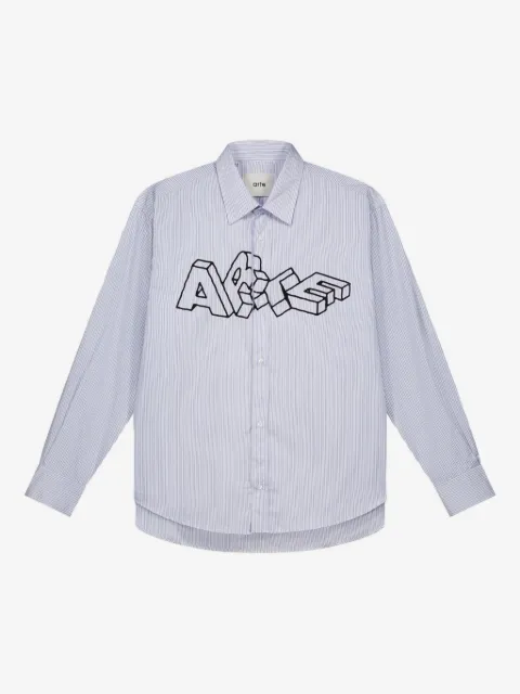 Arte Antwerp striped logo-print shirt