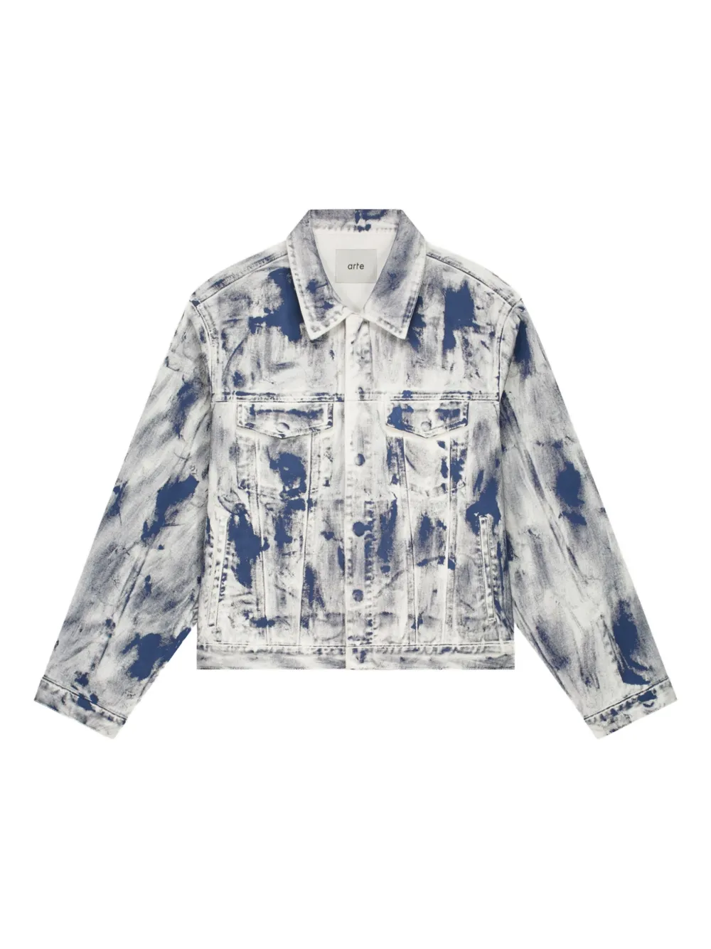 Arte Antwerp paint-splattered denim jacket | Blue | Image 1