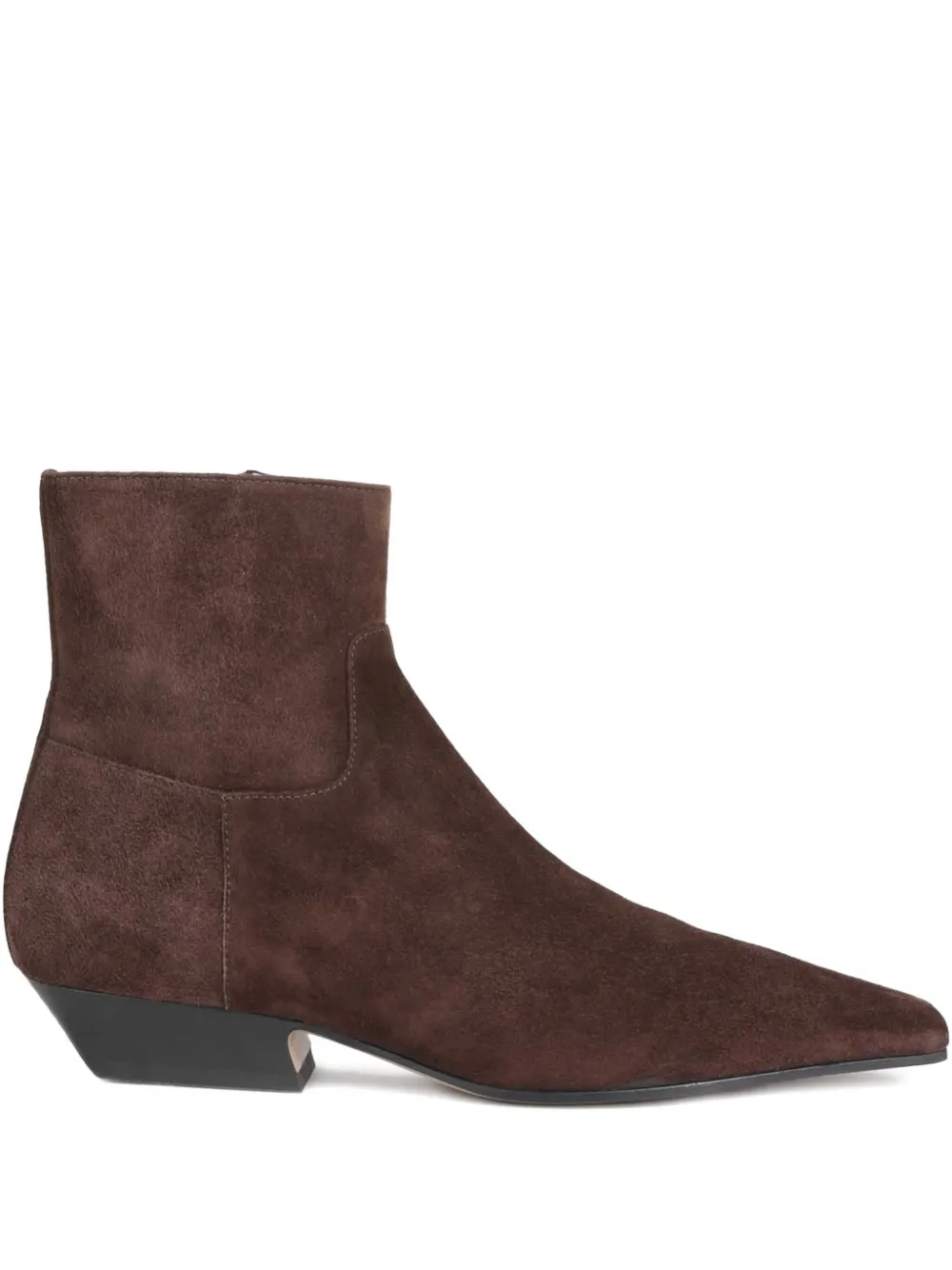 KHAITE Marfa suede square-toe boots Brown