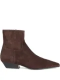 KHAITE Marfa suede square-toe boots - Brown