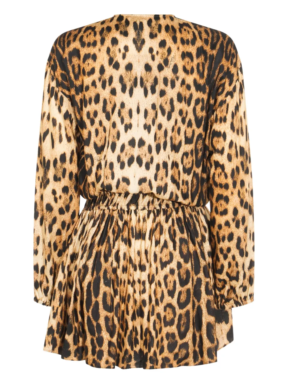 Roberto Cavalli leopard-print long-sleeve dress - Beige