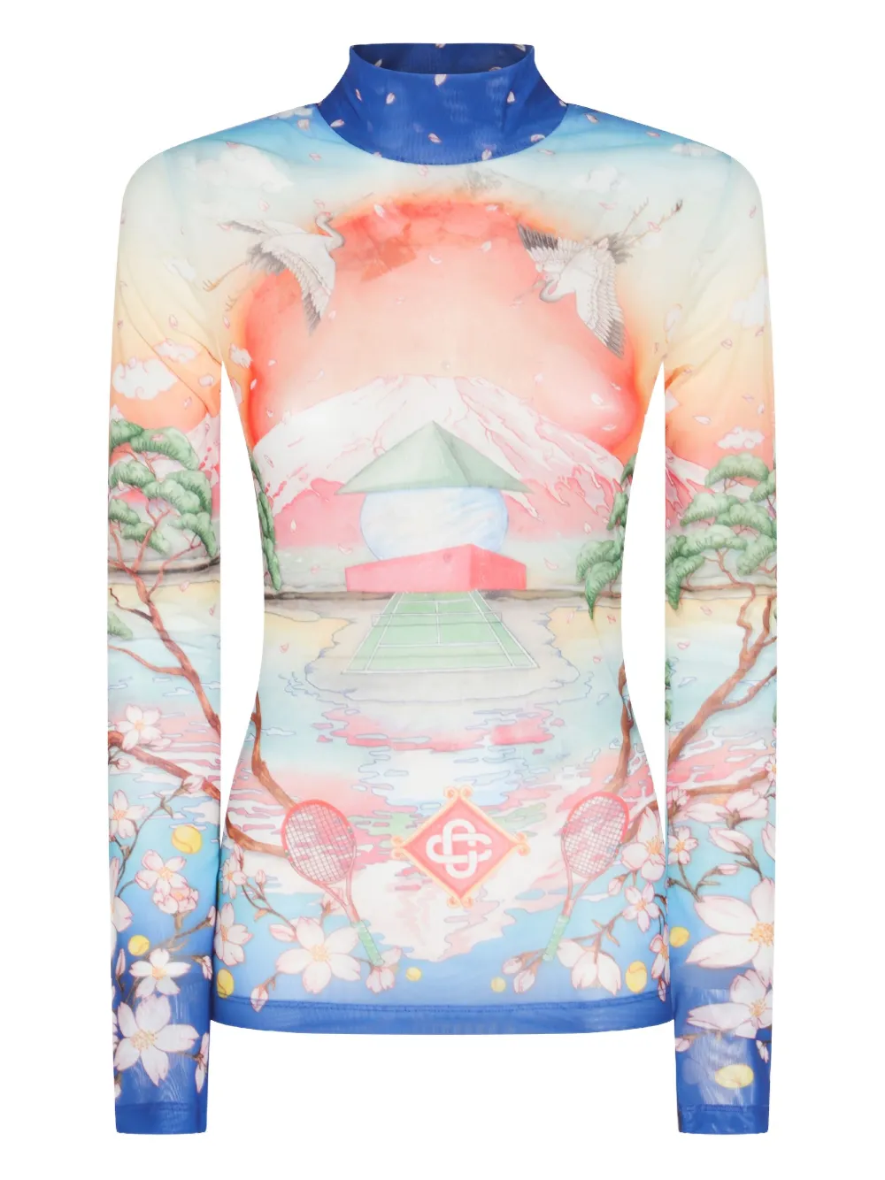 graphic-print long-sleeve top