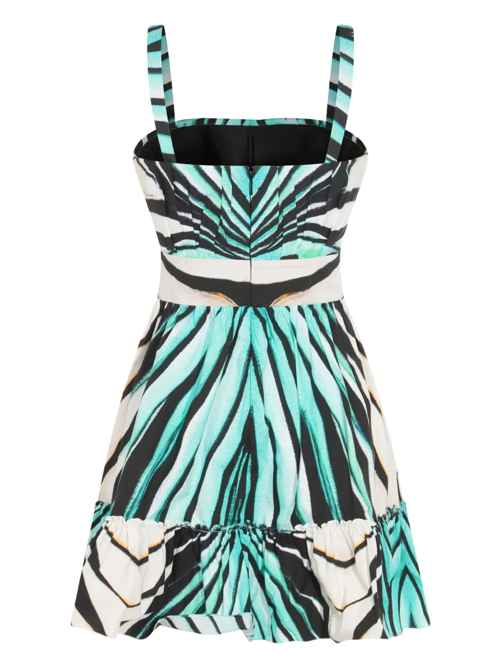 Roberto Cavalli zebra-print skater dress - Blauw