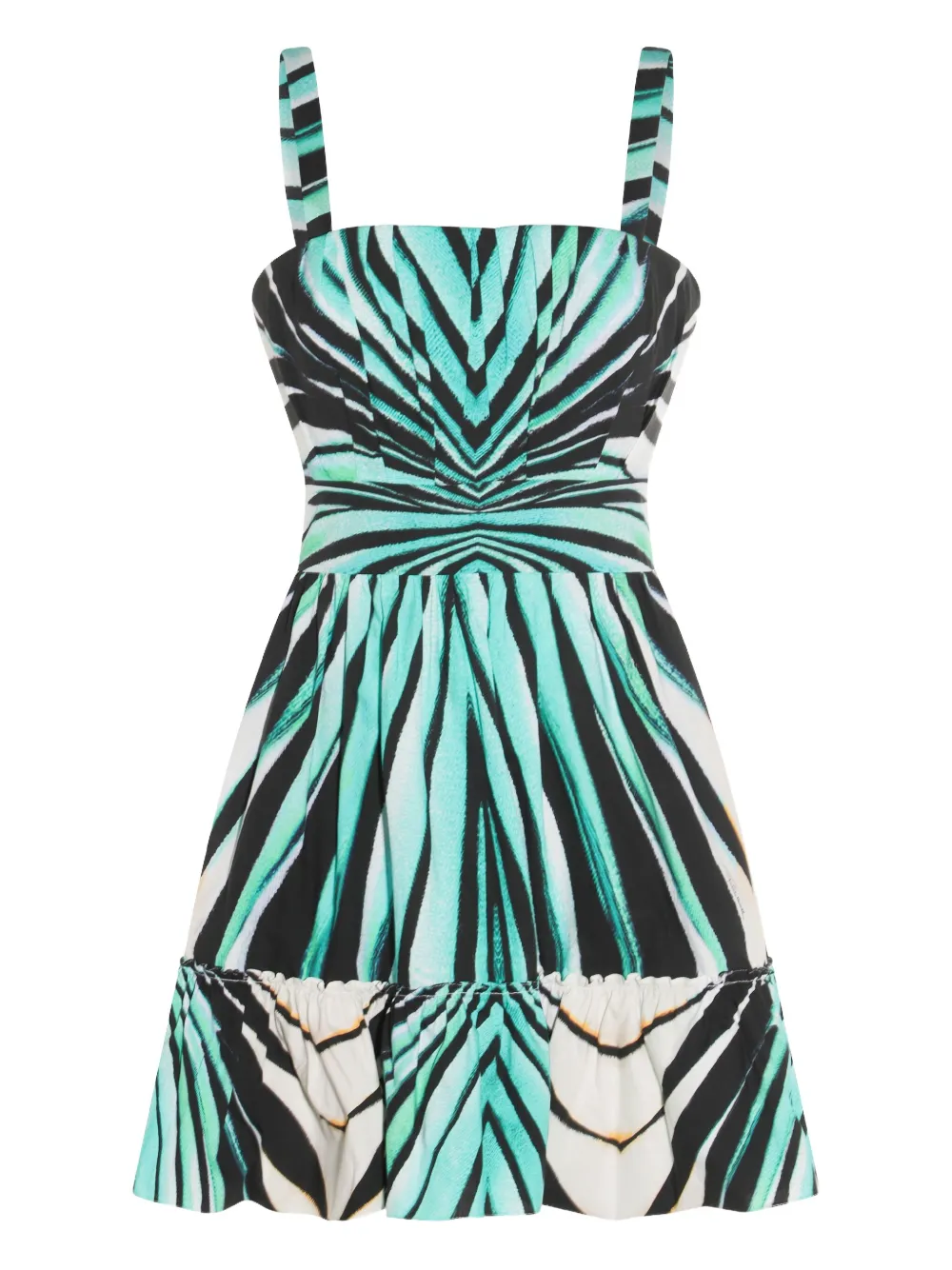 zebra-print skater dress