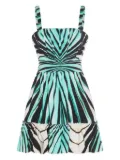 Roberto Cavalli zebra-print skater dress - Blue