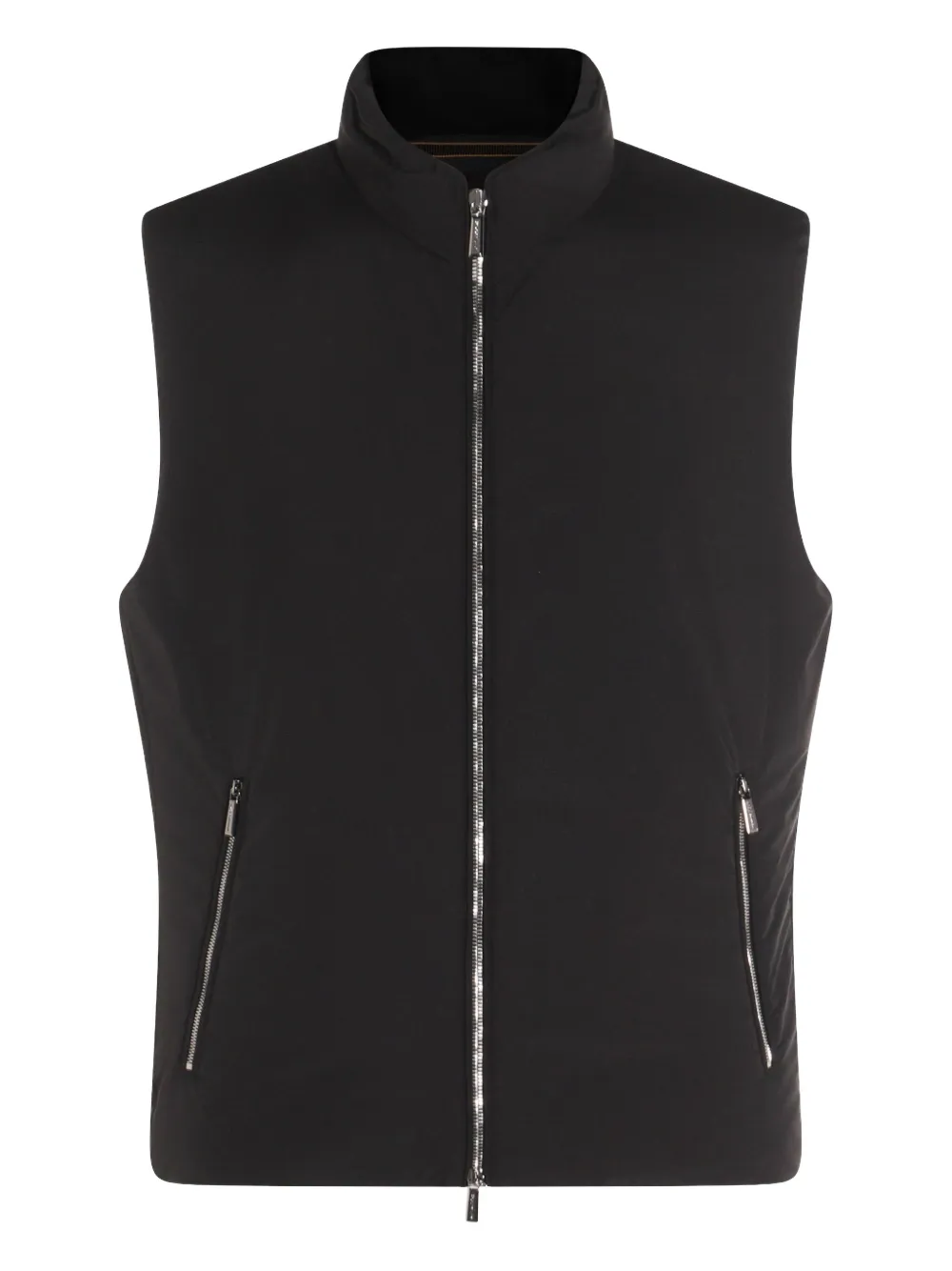 Moorer zip-front gilet | Brown | Image 1