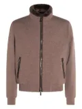 Moorer faux-fur collar zip-up jacket - Brown