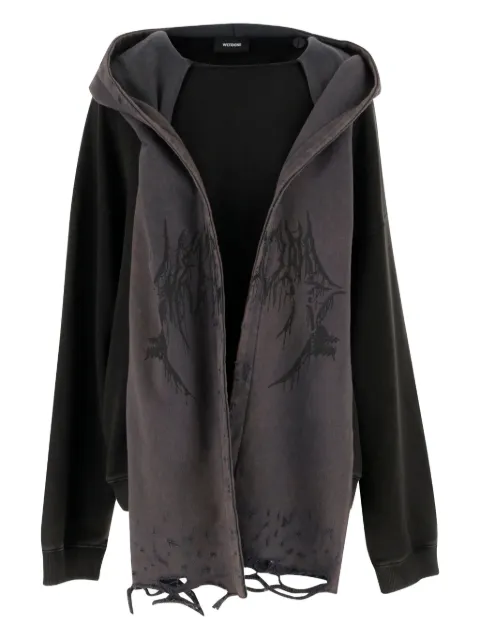 We11done distressed-effect hoodie