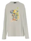 We11done cartoon-print long-sleeve T-shirt - Green