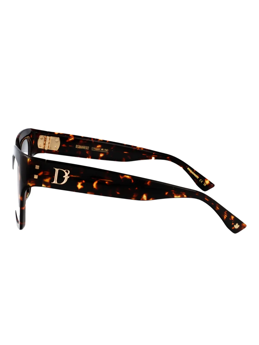DSQUARED2 EYEWEAR Bril met vierkant montuur met schildpadschild effect Bruin