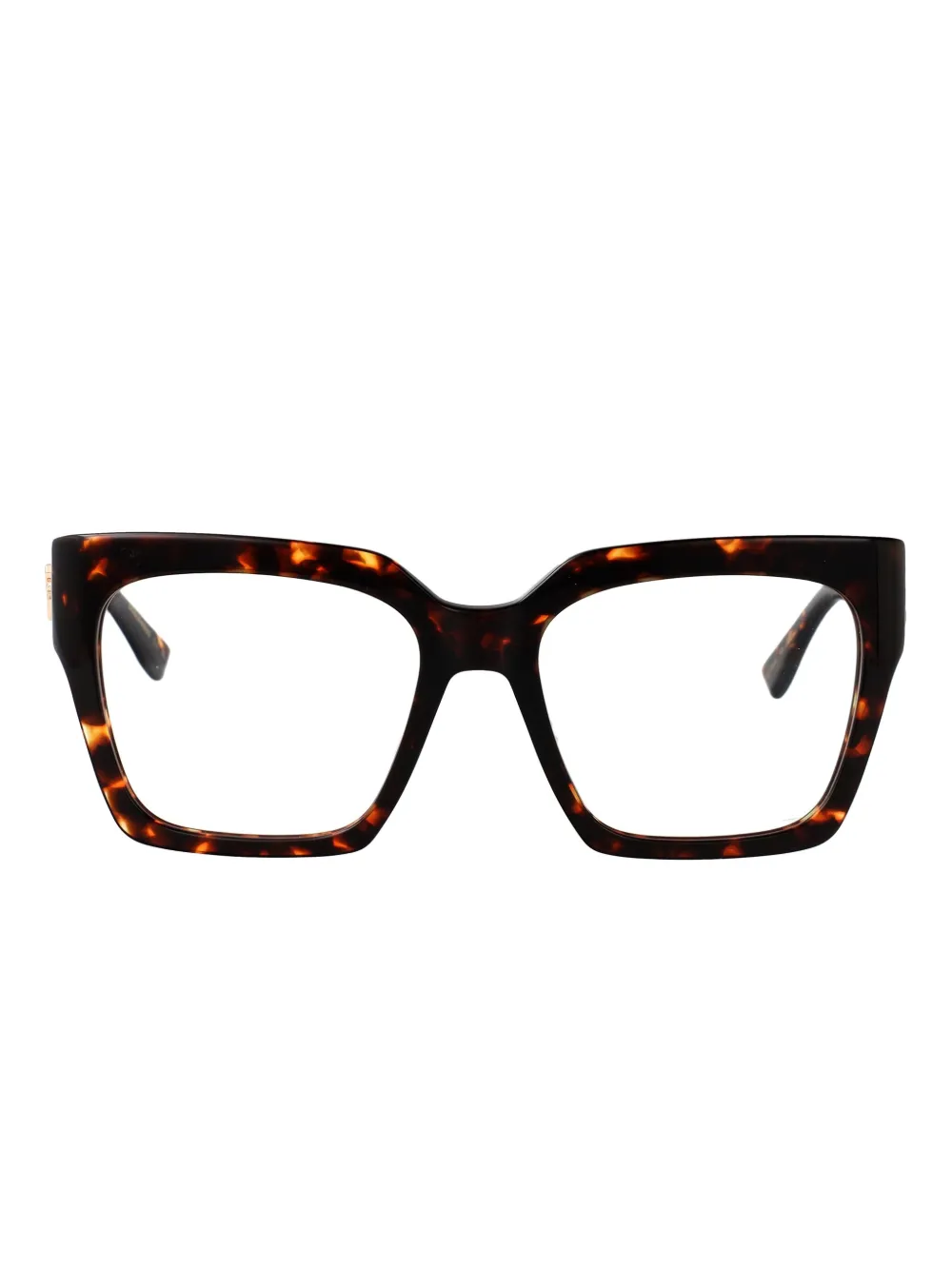DSQUARED2 EYEWEAR Bril met vierkant montuur met schildpadschild effect Bruin