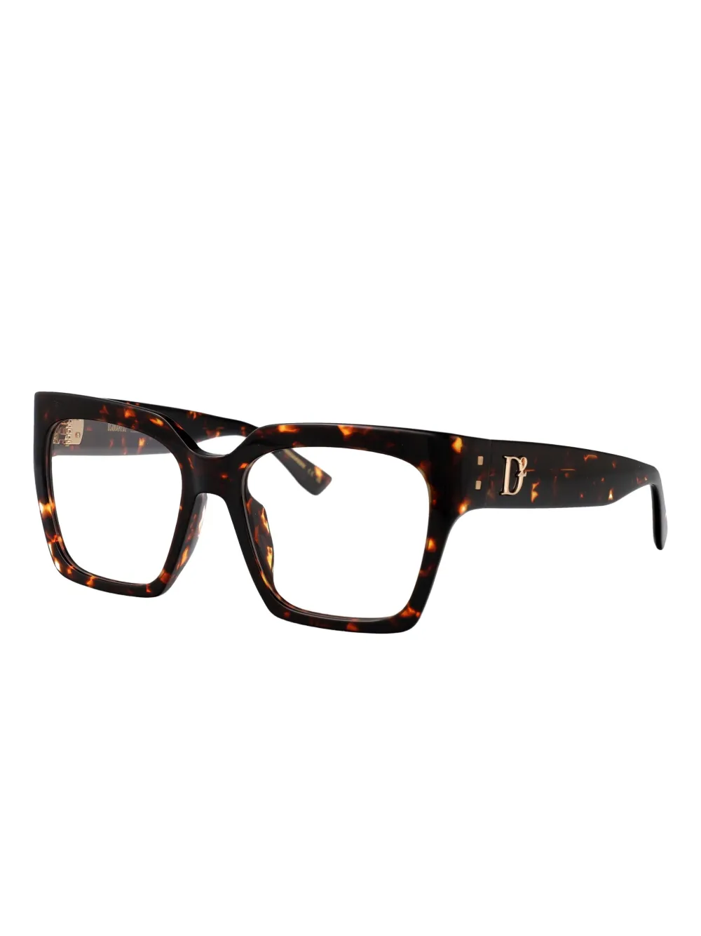 DSQUARED2 EYEWEAR Bril met vierkant montuur met schildpadschild effect Bruin