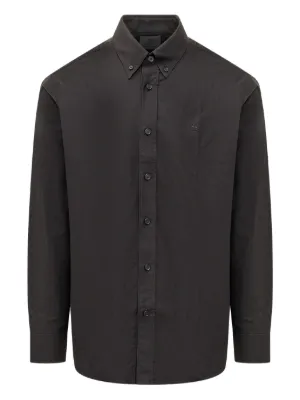 Raf Simons logo-embroidered long-sleeve Shirt | Black | FARFETCH
