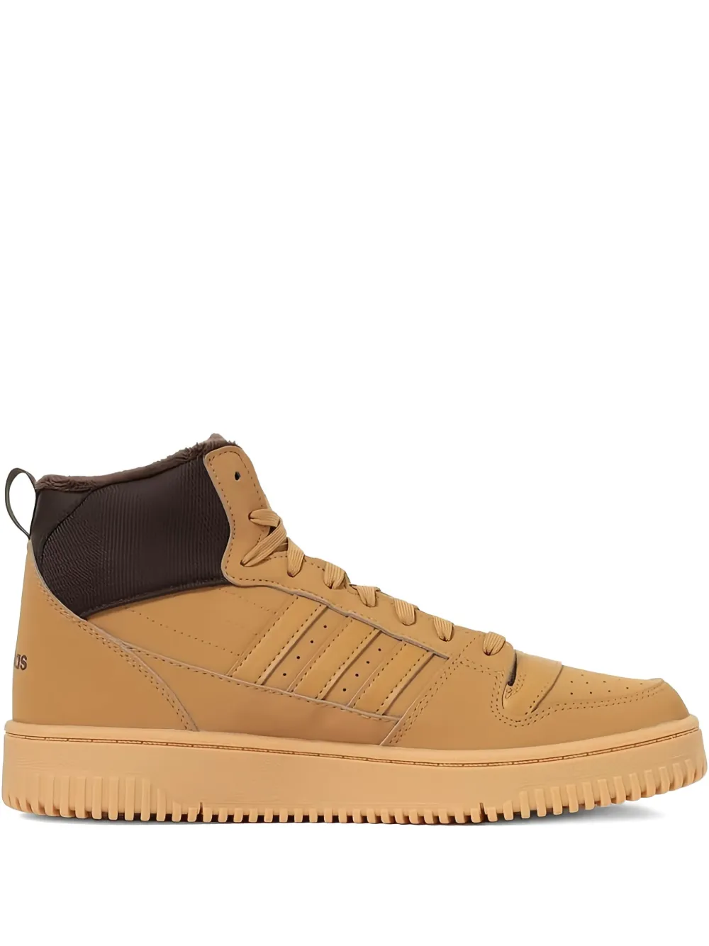 adidas three-stripe padded collar trainers | Brown | Image 1