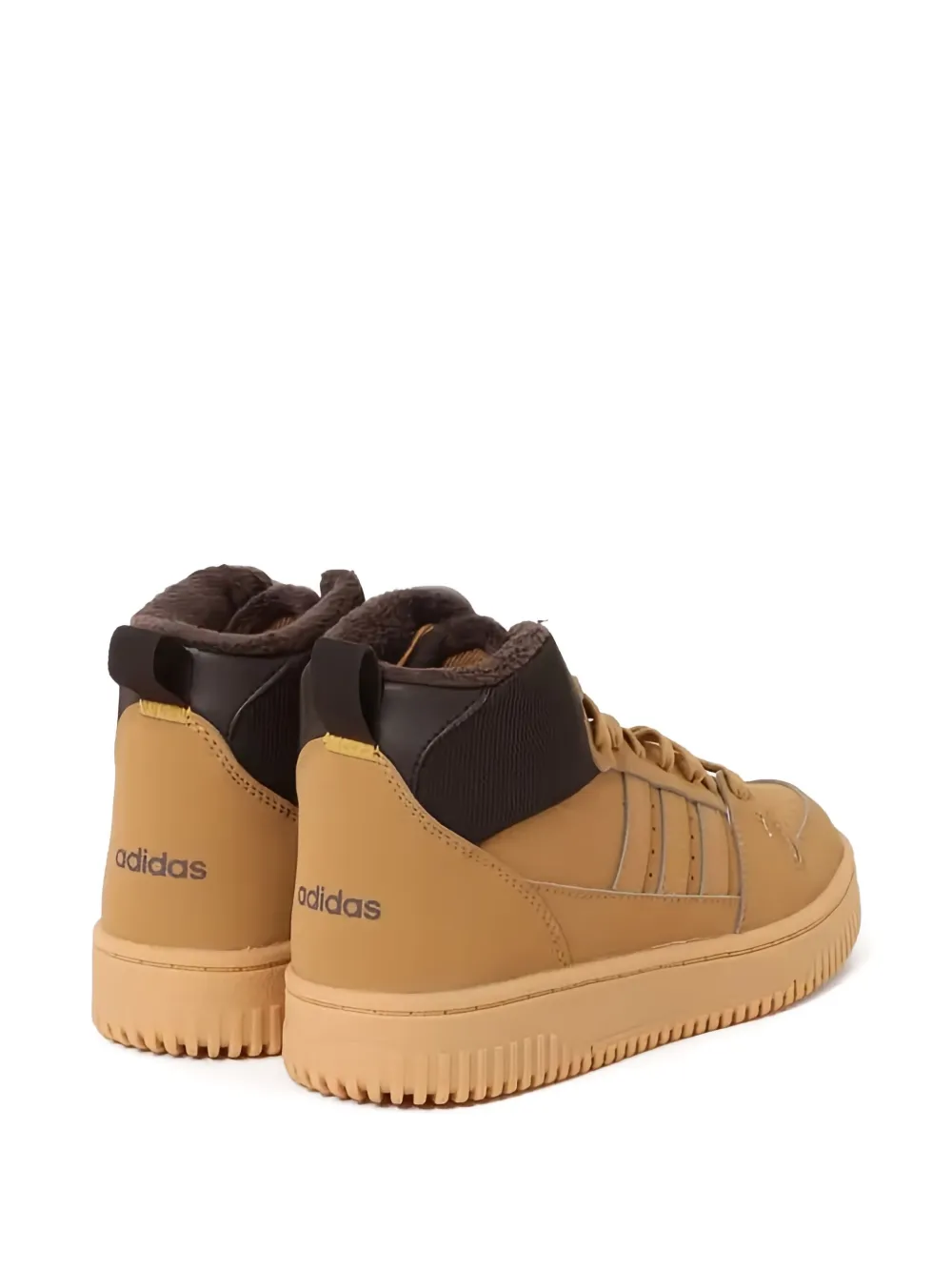 adidas Sneakers met drie strepen en gewatteerde kraag Bruin