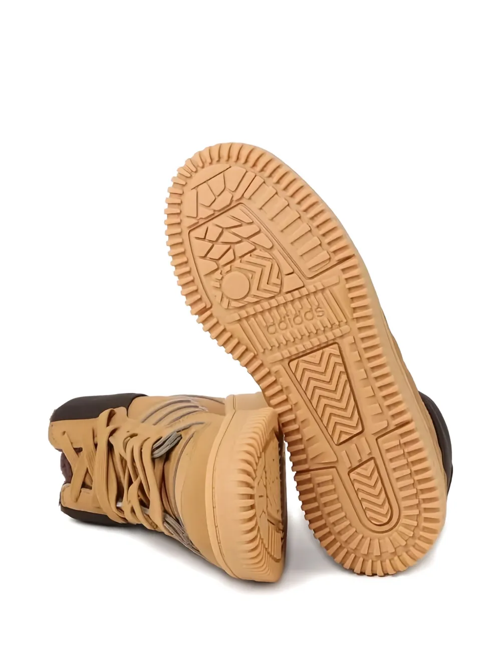 adidas Sneakers met drie strepen en gewatteerde kraag Bruin