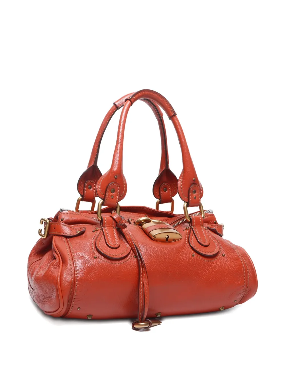 Pre-owned Chloé 2000s Paddington Leather Padlock Shoulder Bag