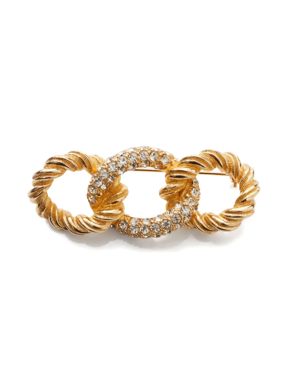 Pre-owned Dior 1980-1990 Rhinestone-embellished Brooch