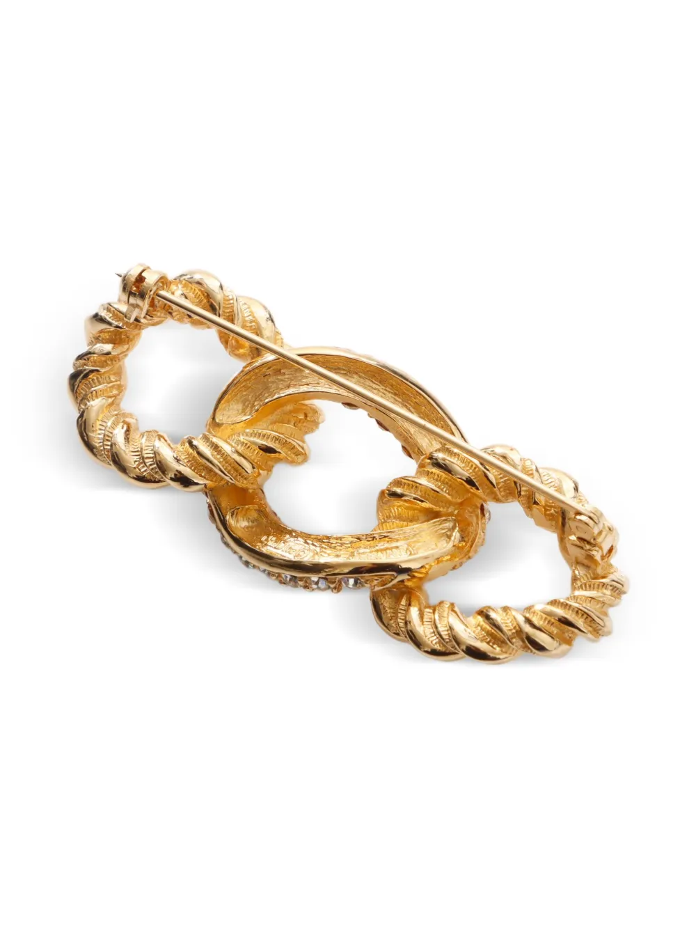 Pre-owned Dior 1980-1990 Rhinestone-embellished Brooch