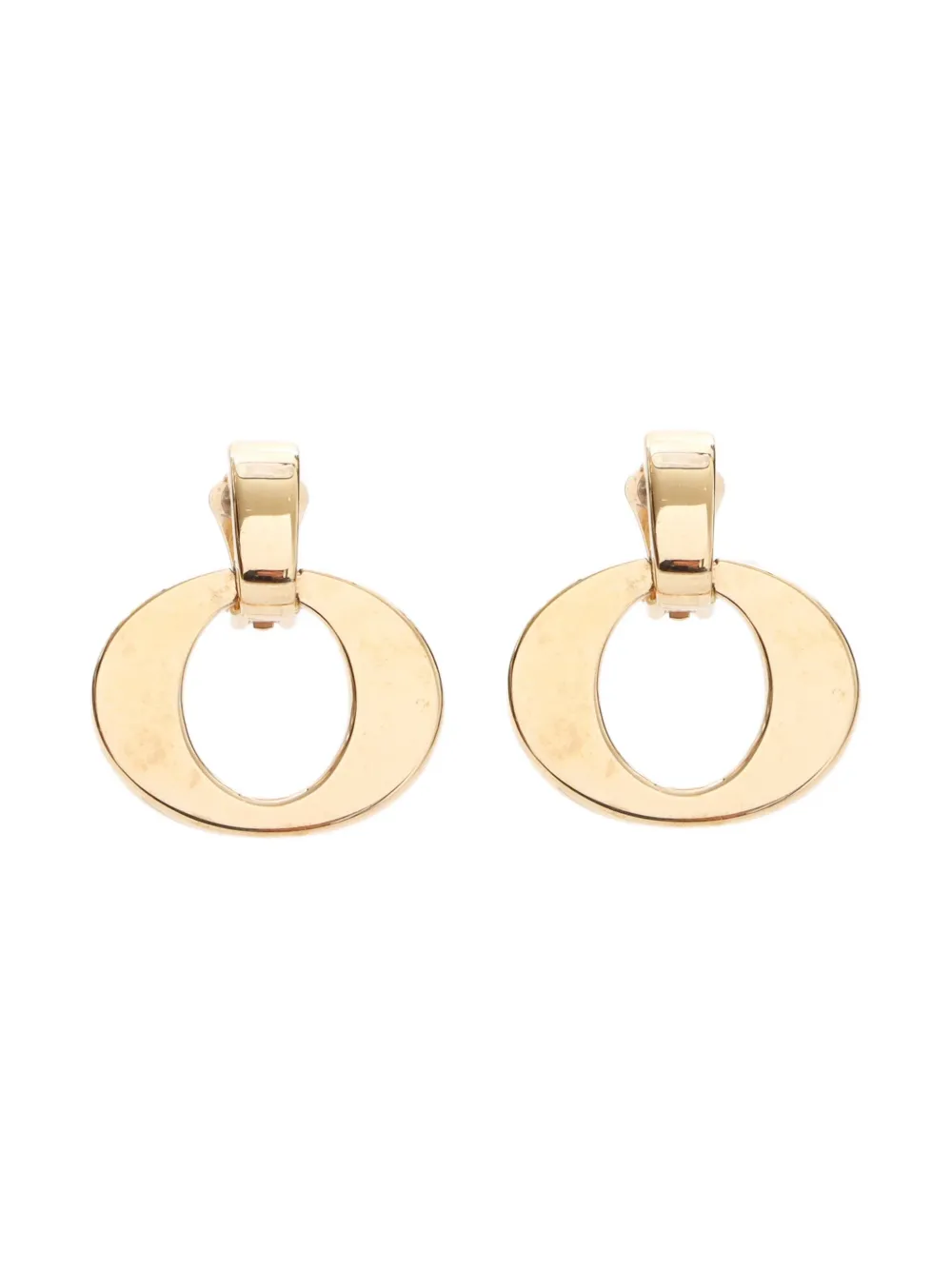 Pre-owned Dior 1990s Logo-motif Clip-on Earrings