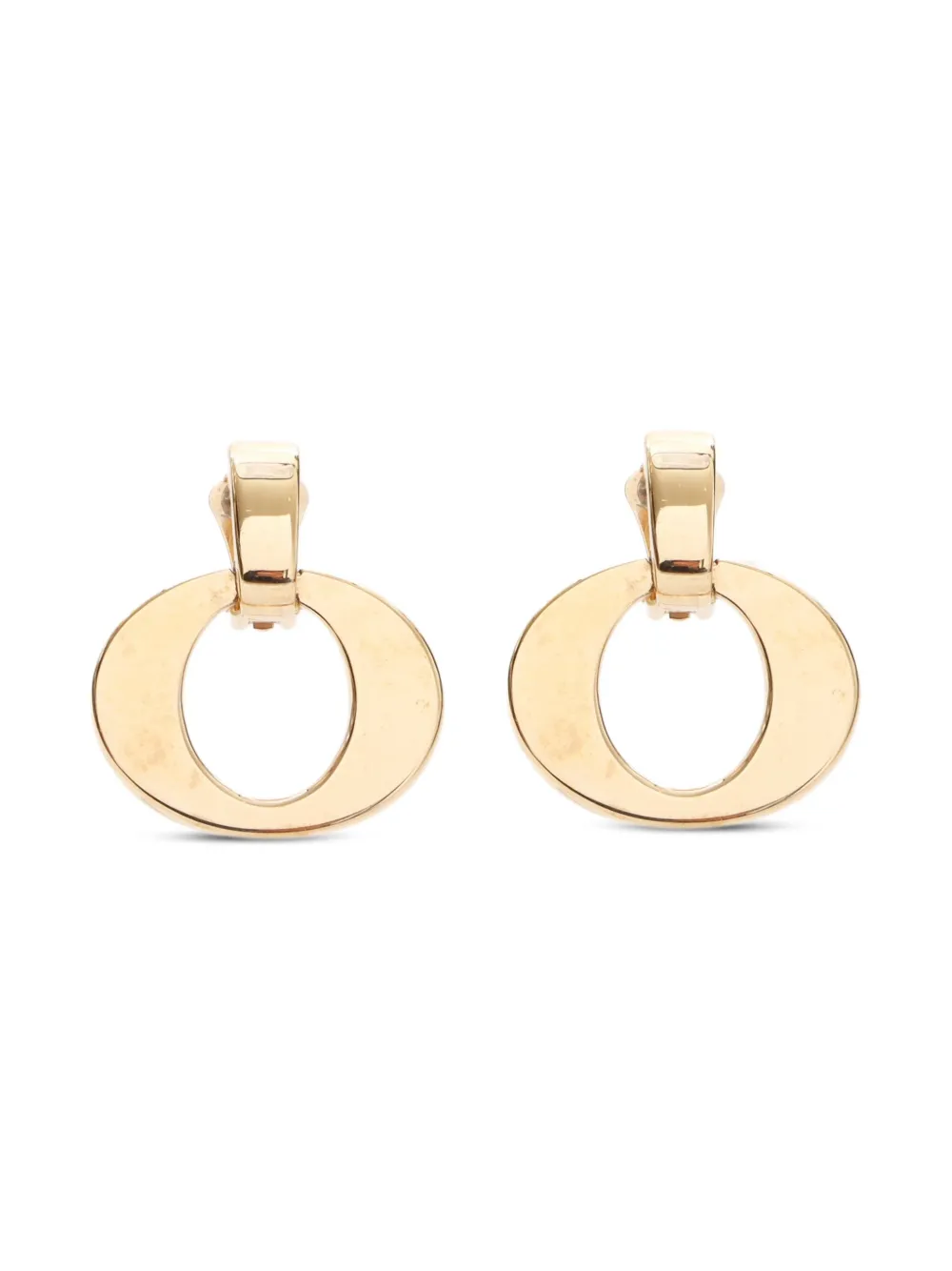 Christian Dior Pre-Owned 1990s Logo-motif clip-on earrings | Gold | Image 1