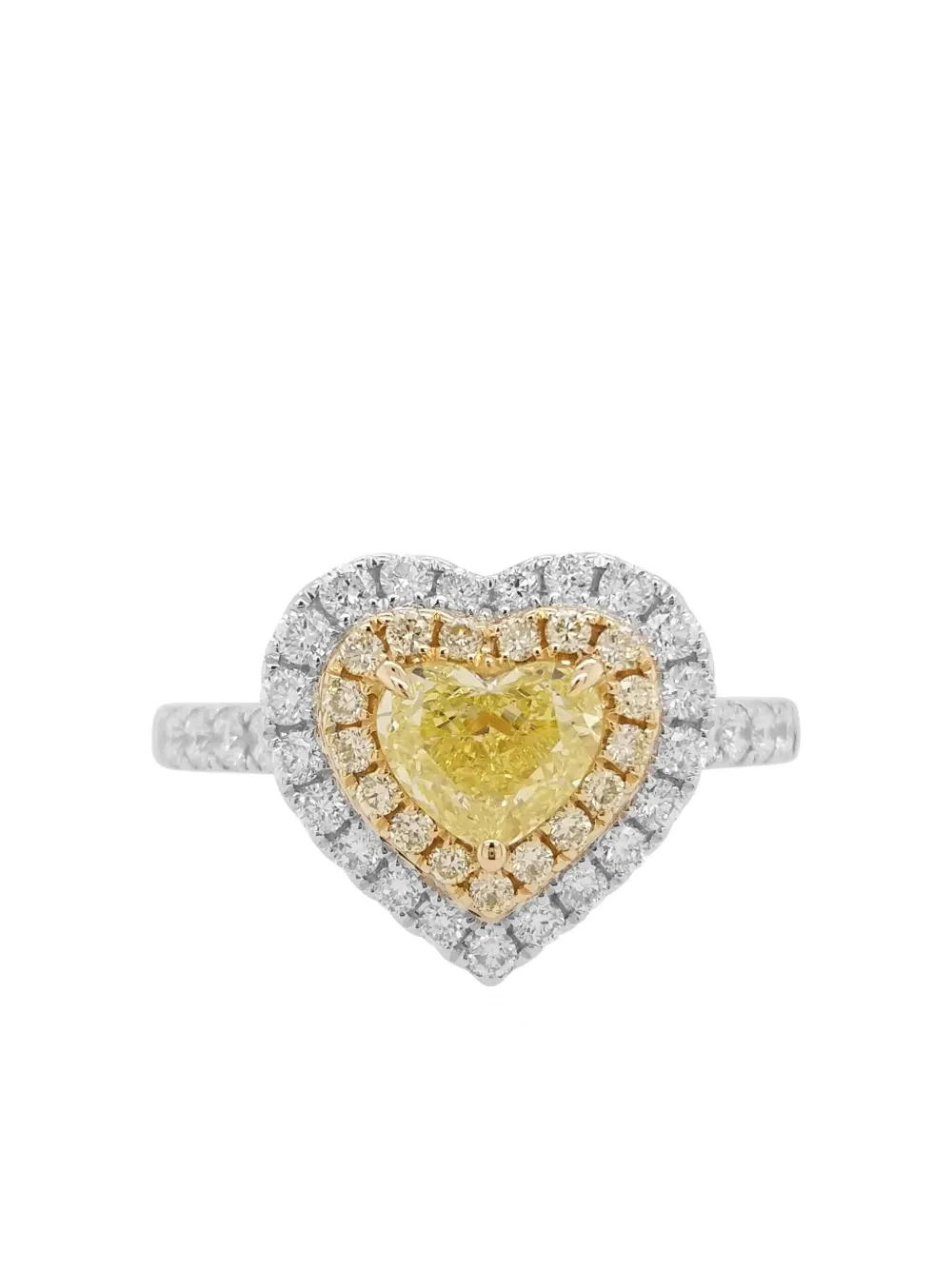 18K white gold heart diamond ring