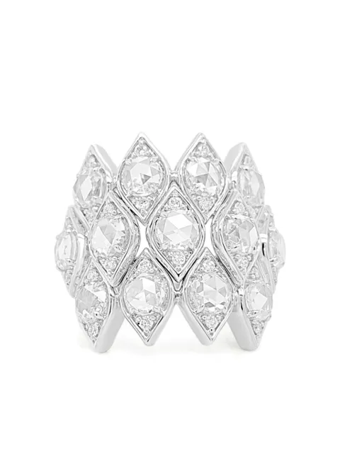 HYT Jewelry خاتم ذهب أبيض عيار 18 مرصع بألماس