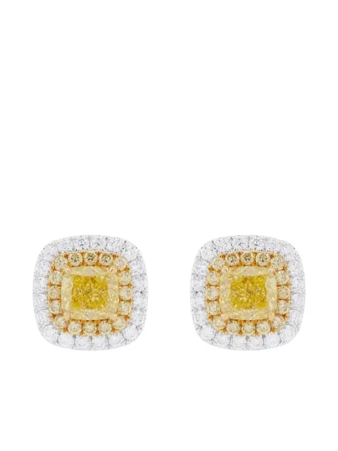 HYT Jewelry 18K white gold stud diamond earrings