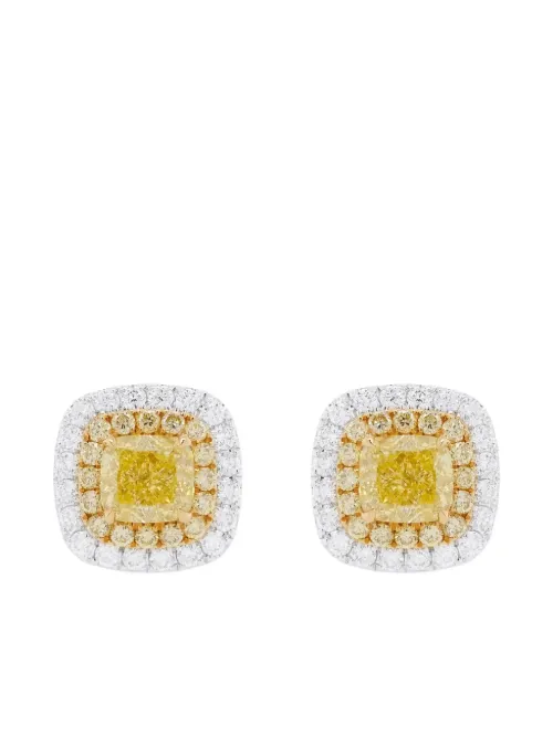 Puces d'oreilles en or blanc 18ct pavée de diamants - HYT Jewelry - Modalova