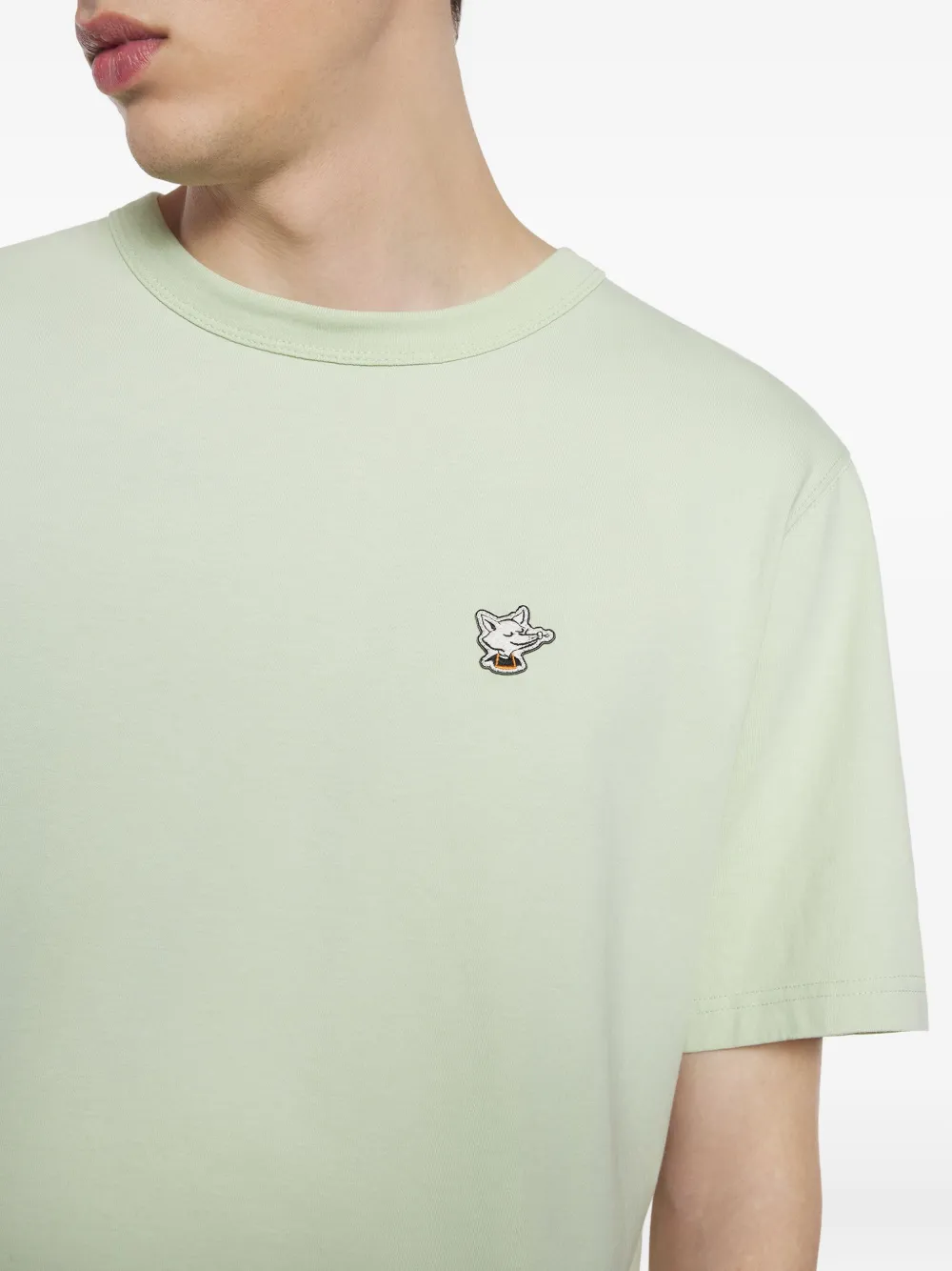 Maison Kitsuné Barista Fox katoenen T-shirt met patch Groen