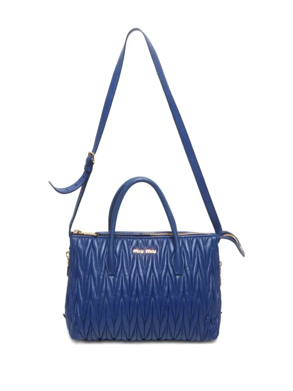 バッグ 2000s MIU MIU 2WAY SHOULDER BAG HAND BAG Miu Miu Pre-Owned 2000-2020 Matelassé 2way Handbag | Blue
