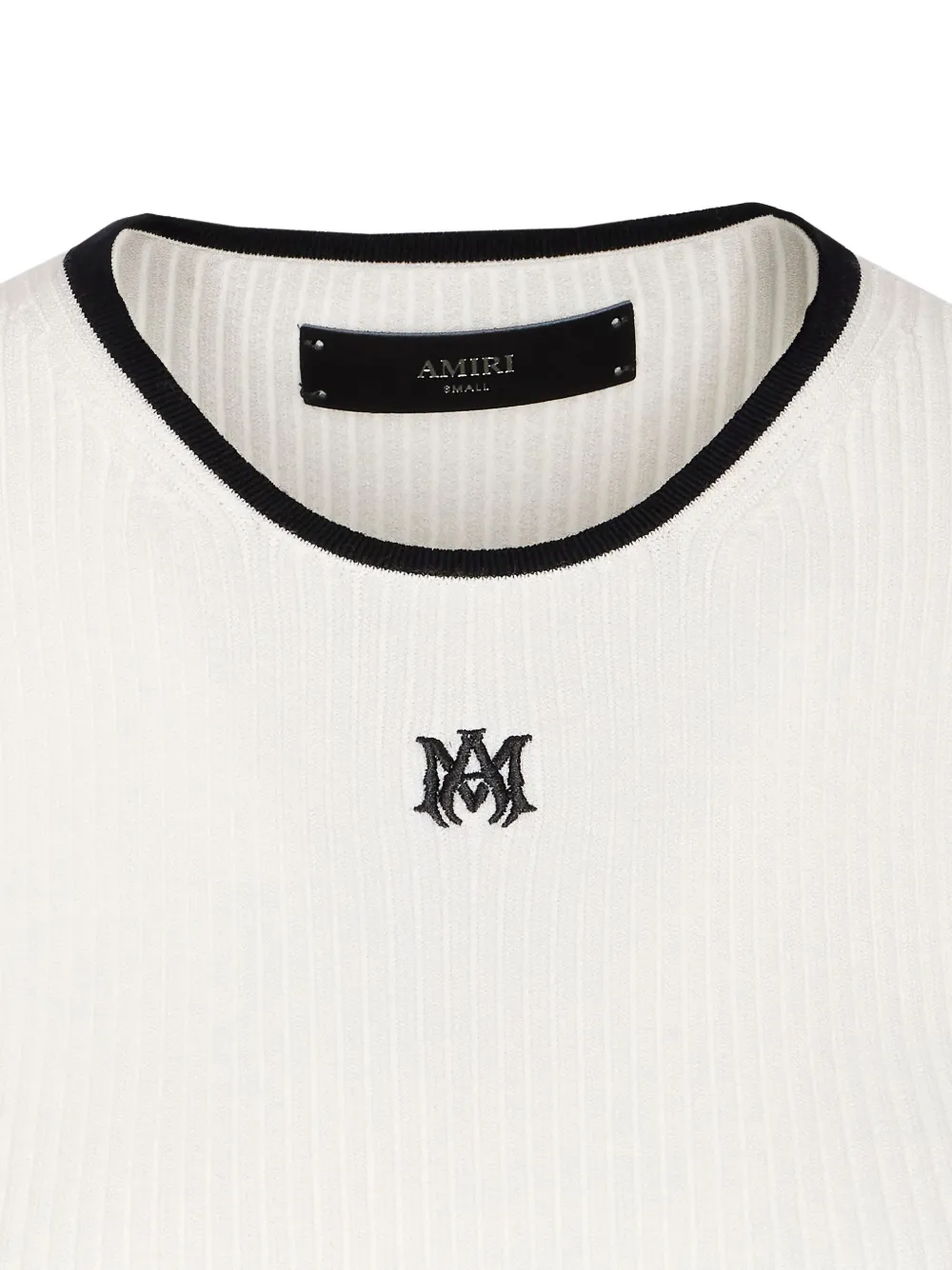 AMIRI MA geribbelde top met korte mouwen Beige