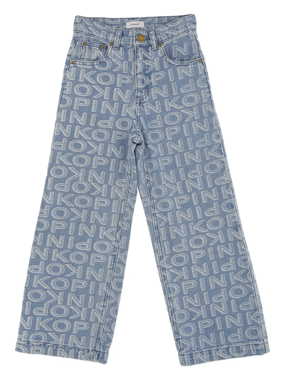 Pinko Kids Jeans met logo Blauw
