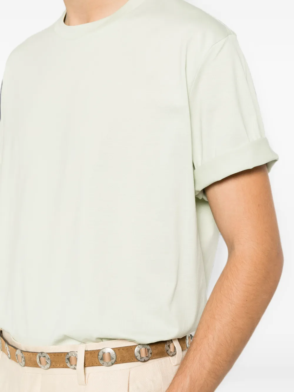 Low Brand T-shirt met ronde hals Groen