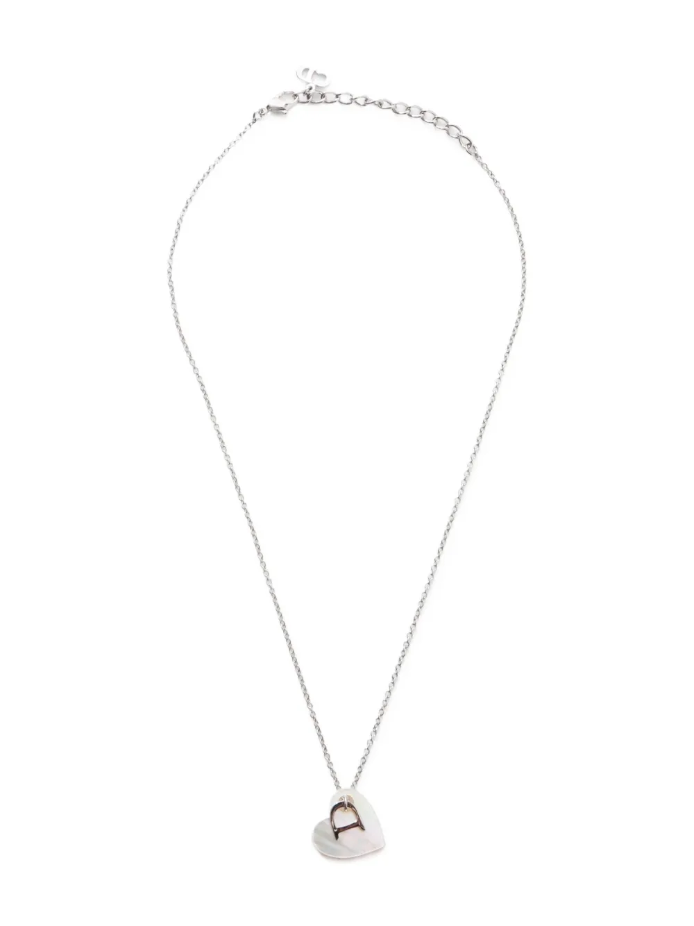 Christian Dior Pre-Owned 2000s Heart-shape shell necklace - シルバートーン Christian Dior Pre-Owned 2000s Heart-shape shell necklace - シルバートーン