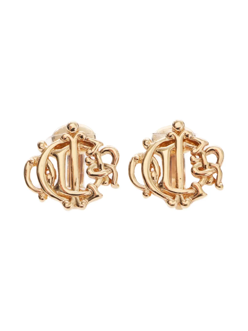 Pre-owned Dior 1980s-1990s Emblem-motif Clip-on Earrings