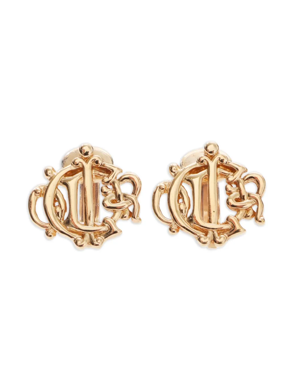 Christian Dior Pre-Owned 1980-1990s エンブレムモチーフ イヤリング - ゴールドトーン Christian Dior Pre-Owned 1980-1990s エンブレムモチーフ イヤリング - ゴールドトーン