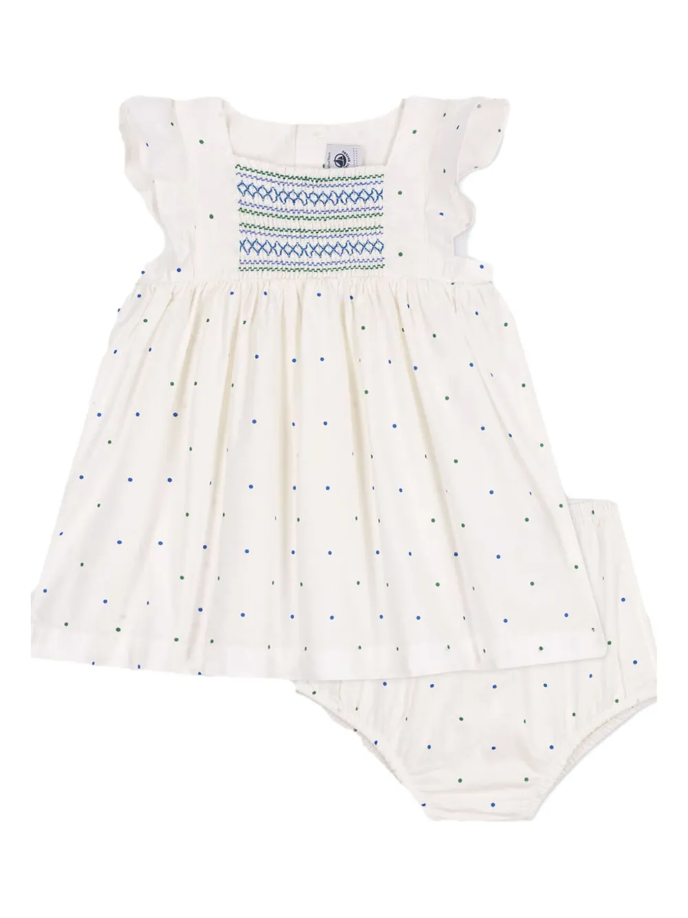 Petit Bateau Jurk set met stippen Wit