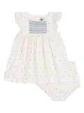 Petit Bateau spot-pattern dress set - White