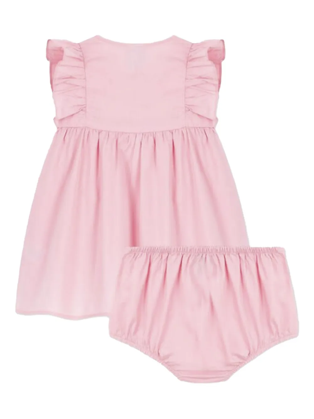 Petit Bateau ruffled button dress Roze