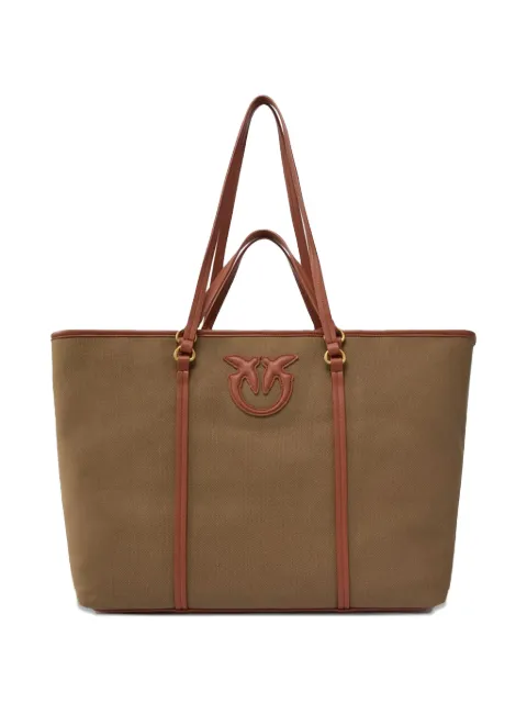 PINKO panelled logo-plaque tote bag
