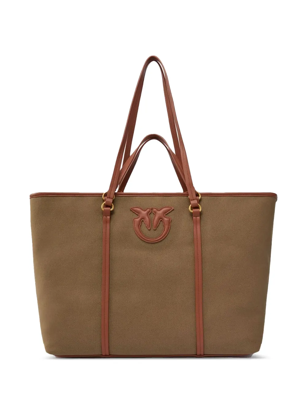PINKO Shopper met logoplakkaat Groen