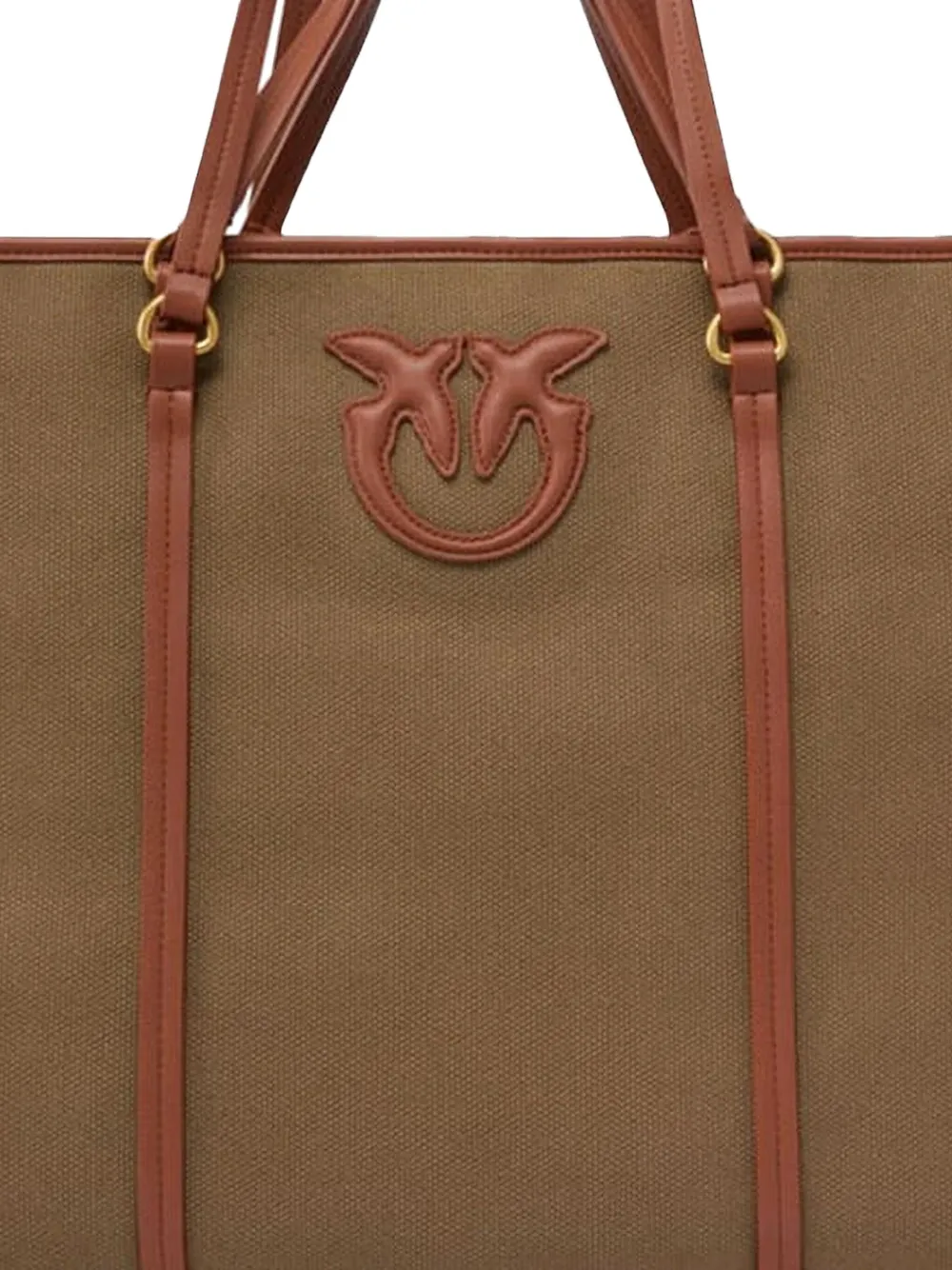 PINKO Shopper met logoplakkaat - Groen