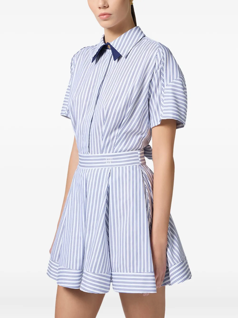 Elisabetta Franchi Geplooide blousejurk Wit