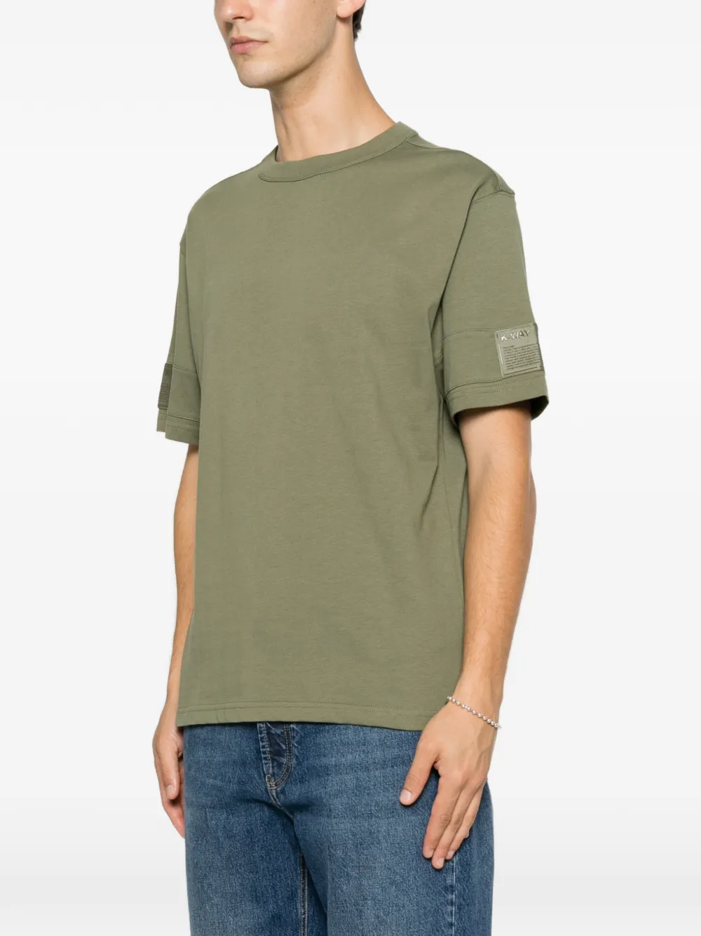 K-Way Fantome T-shirt met label op de mouw Groen